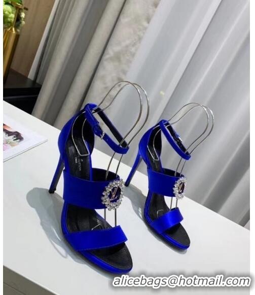 Buy Cheap Louis Vuitton Satin Madeleine Platform Sandal LV0651 Blue 2020