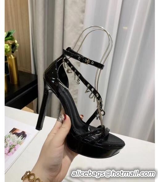 Market Sells Louis Vuitton Patent Leather Melody Platform Sandal LV0653 Black 2020