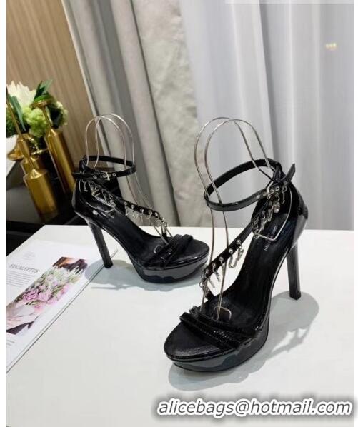 Market Sells Louis Vuitton Patent Leather Melody Platform Sandal LV0653 Black 2020