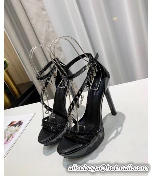 Market Sells Louis Vuitton Patent Leather Melody Platform Sandal LV0653 Black 2020