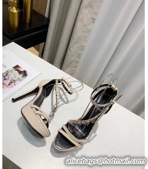 Top Quality Louis Vuitton Patent Leather Melody Platform Sandal LV0654 Beige 2020