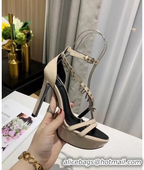 Top Quality Louis Vuitton Patent Leather Melody Platform Sandal LV0654 Beige 2020