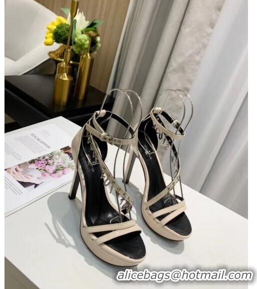 Top Quality Louis Vuitton Patent Leather Melody Platform Sandal LV0654 Beige 2020