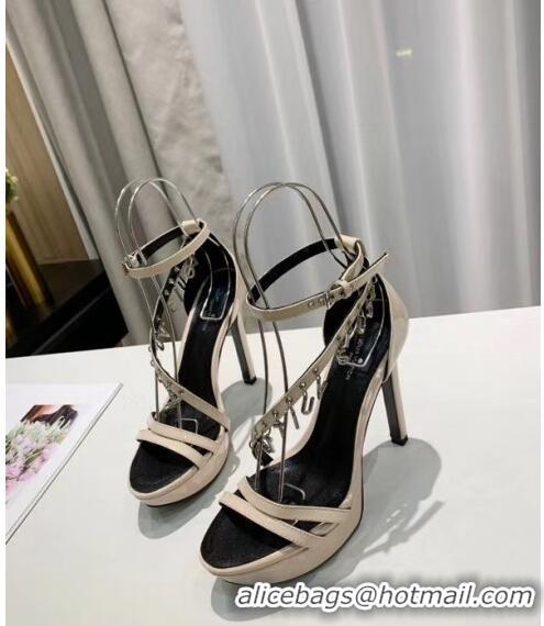 Top Quality Louis Vuitton Patent Leather Melody Platform Sandal LV0654 Beige 2020