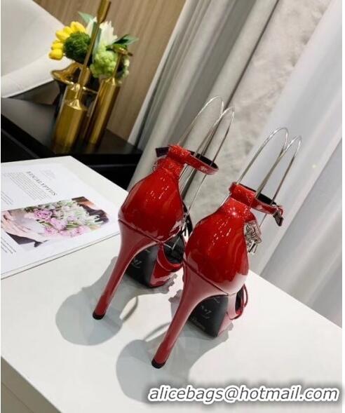 Imitation Louis Vuitton Patent Leather Melody Platform Sandal LV0655 Red 2020