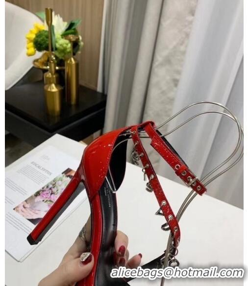 Imitation Louis Vuitton Patent Leather Melody Platform Sandal LV0655 Red 2020