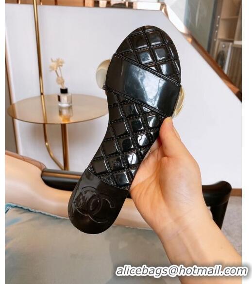 Buy Inexpensive Chanel TPU Camellia Slipper Sandals CC1303 Black/Beige 2020