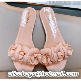 Low Cost Chanel TPU Camellia Slipper Sandals CC1303 Pink 2020