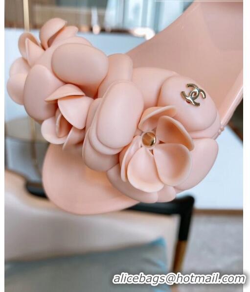 Low Cost Chanel TPU Camellia Slipper Sandals CC1303 Pink 2020