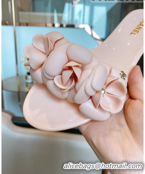 Low Cost Chanel TPU Camellia Slipper Sandals CC1303 Pink 2020