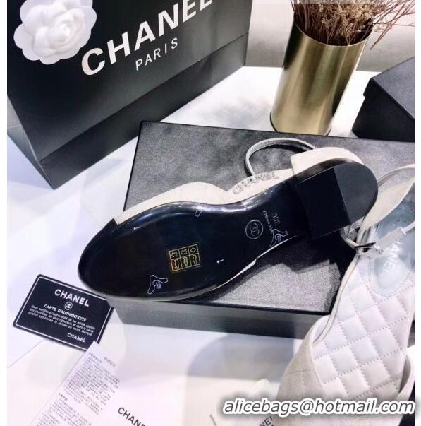 Reasonable Price Chanel Mary Janes Ballerina G36048 in Suede Calfskin & Grosgrain Light Grey 2020