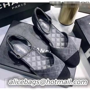 Cheapest Chanel Mary Janes Ballerina in Suede Calfskin & Grosgrain G36048 Grey 2020