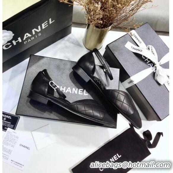 Grade Design Chanel Mary Janes Ballerina in Calfskin & Grosgrain G36048 Black 2020