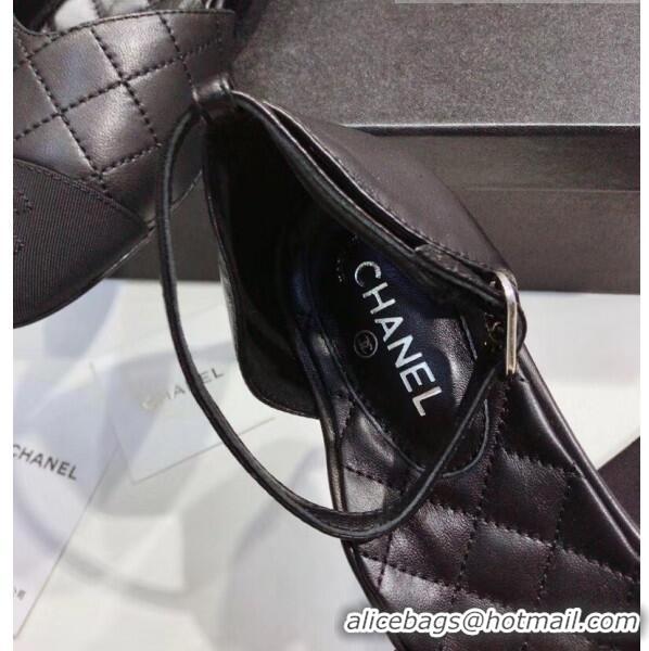 Grade Design Chanel Mary Janes Ballerina in Calfskin & Grosgrain G36048 Black 2020