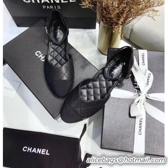 Grade Design Chanel Mary Janes Ballerina in Calfskin & Grosgrain G36048 Black 2020