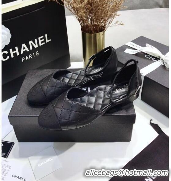 Grade Design Chanel Mary Janes Ballerina in Calfskin & Grosgrain G36048 Black 2020