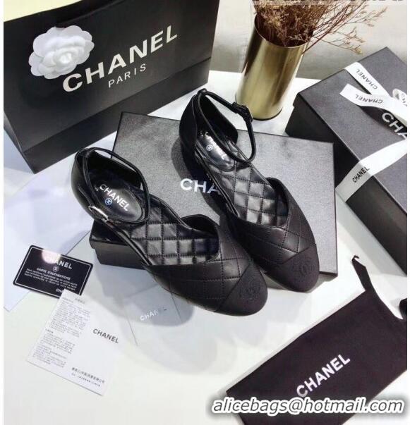 Grade Design Chanel Mary Janes Ballerina in Calfskin & Grosgrain G36048 Black 2020