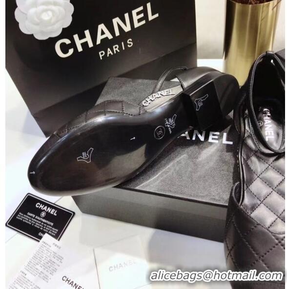 Grade Design Chanel Mary Janes Ballerina in Calfskin & Grosgrain G36048 Black 2020