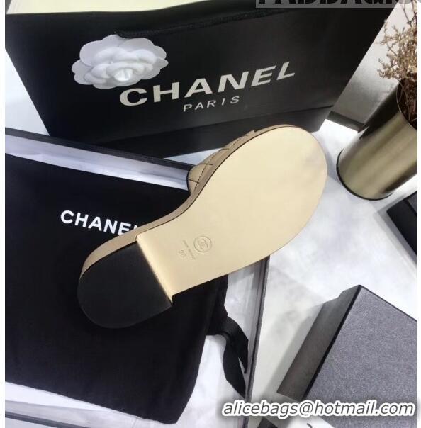 Low Cost Chanel Quilting Lambskin Mules Sandals G35903 Apricot 2020