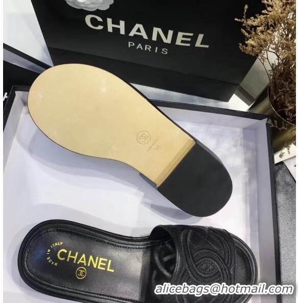 Discount Chanel Quilting Lambskin Mules Sandals G35903 Black 2020