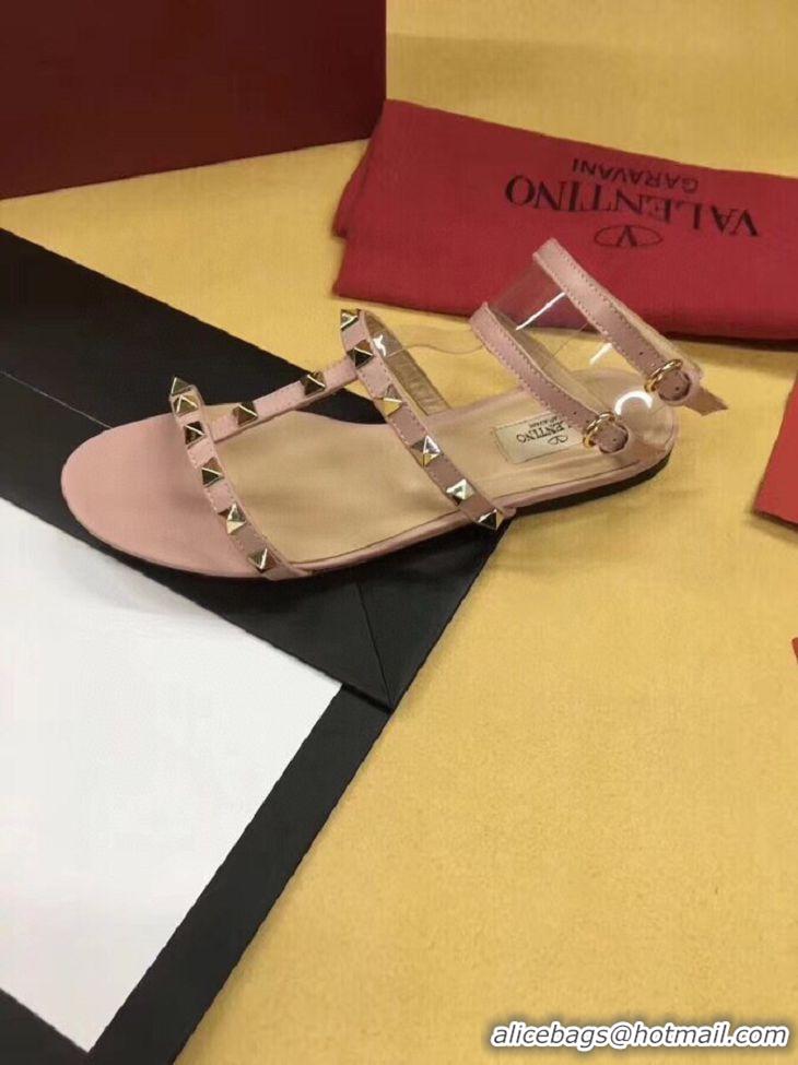 Shop Duplicate VALENTINO ROCKSTUD FLAT SANDALS VA8401 PINK