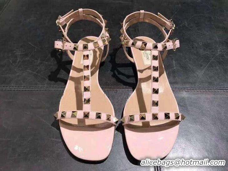 Shop Duplicate VALENTINO ROCKSTUD FLAT SANDALS VA8401 PINK