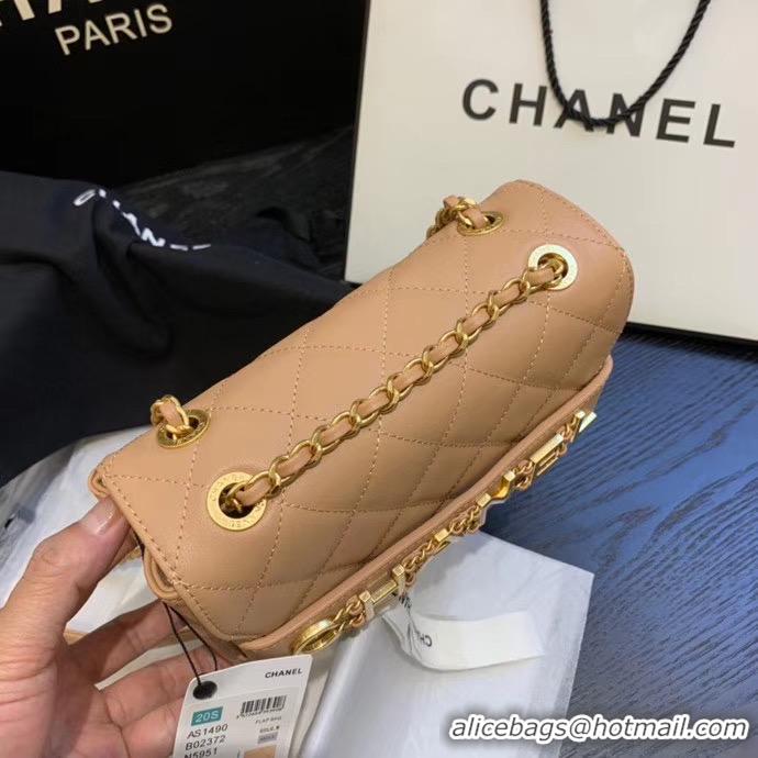 Fashionable Chanel small Flap Bag Original Sheepskin Leather AS1490 apricot