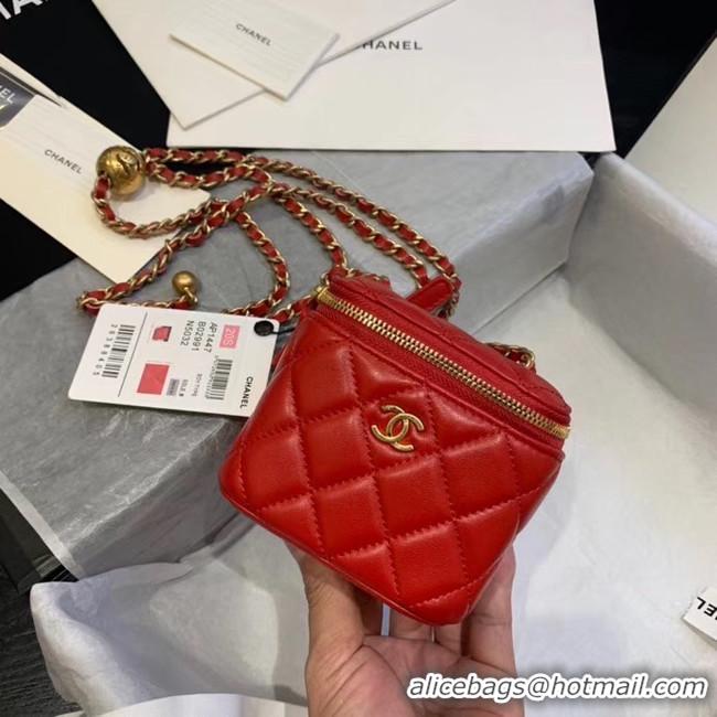 Shop Duplicate Chanel Original Small classic chain box handbag AP1447 red