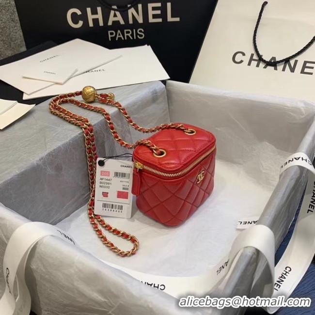 Shop Duplicate Chanel Original Small classic chain box handbag AP1447 red