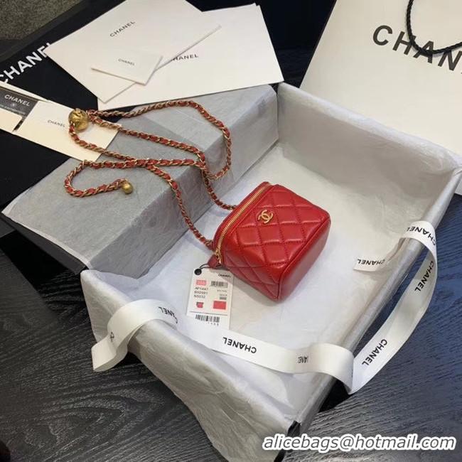 Shop Duplicate Chanel Original Small classic chain box handbag AP1447 red