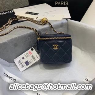 Good Taste Chanel Original Small classic chain box handbag AP1447 dark blue