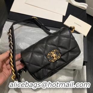 Imitation Chanel 19 Bodypack Sheepskin Leather AS1163 black