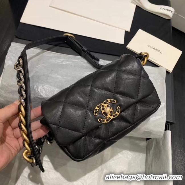 Imitation Chanel 19 Bodypack Sheepskin Leather AS1163 black