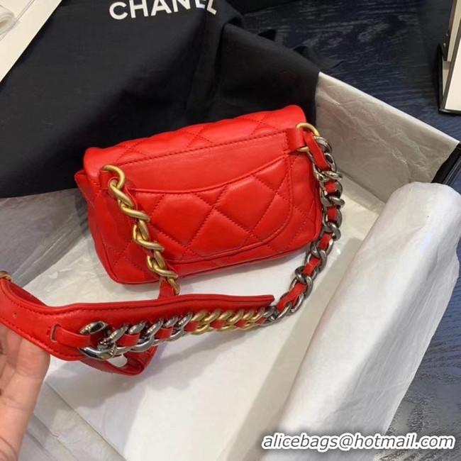 Good Product Chanel 19 Bodypack Sheepskin Leather AS1163 red