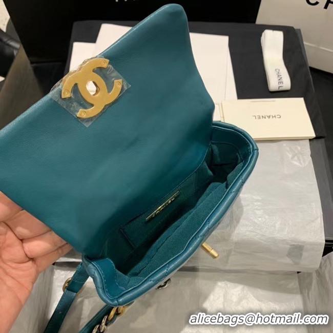 Best Grade Chanel 19 Bodypack Sheepskin Leather AS1163 blue