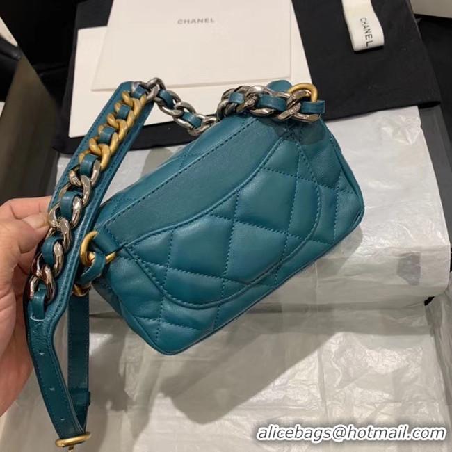 Best Grade Chanel 19 Bodypack Sheepskin Leather AS1163 blue