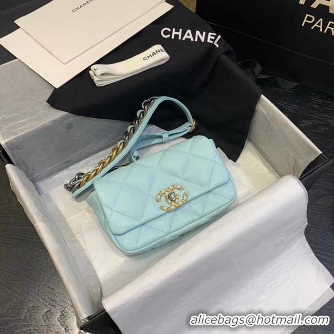 Trendy Design Chanel 19 Bodypack Sheepskin Leather AS1163 sky blue