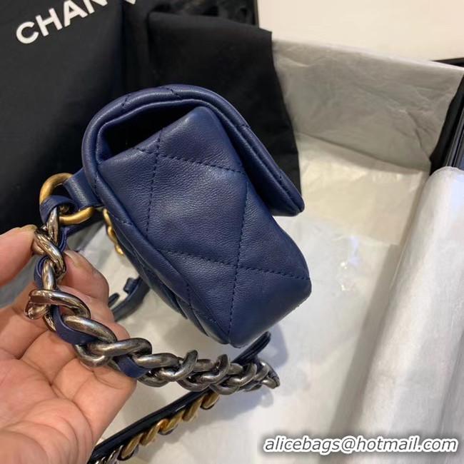 Good Quality Chanel 19 Bodypack Sheepskin Leather AS1163 dark blue