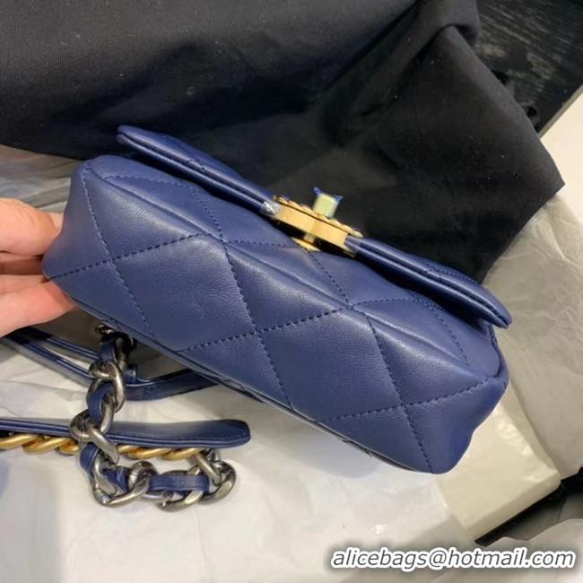 Good Quality Chanel 19 Bodypack Sheepskin Leather AS1163 dark blue