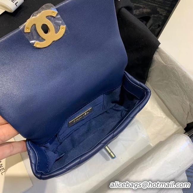 Good Quality Chanel 19 Bodypack Sheepskin Leather AS1163 dark blue