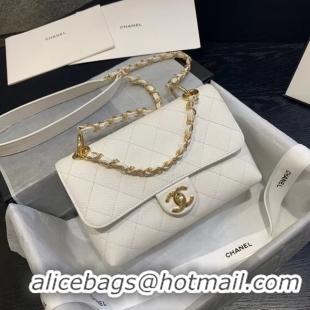 Grade Quality Chanel Original Soft Leather Small flap bag AS1459 white