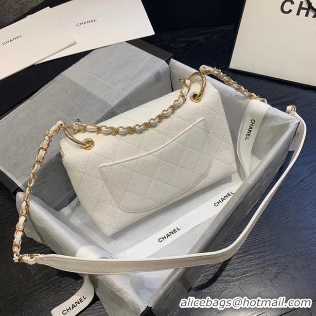 Grade Quality Chanel Original Soft Leather Small flap bag AS1459 white