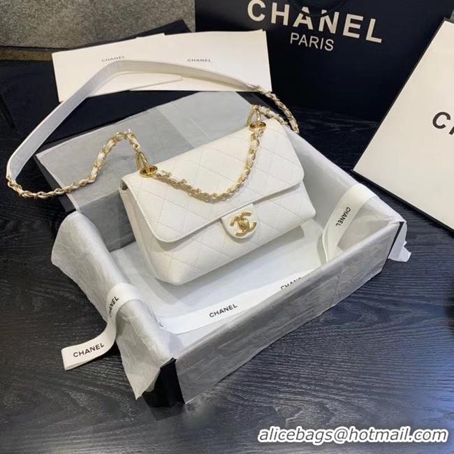 Grade Quality Chanel Original Soft Leather Small flap bag AS1459 white