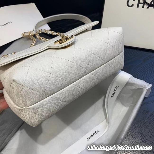 Grade Quality Chanel Original Soft Leather Small flap bag AS1459 white