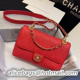 Low Cost Chanel Original Soft Leather Small flap bag AS1459 red