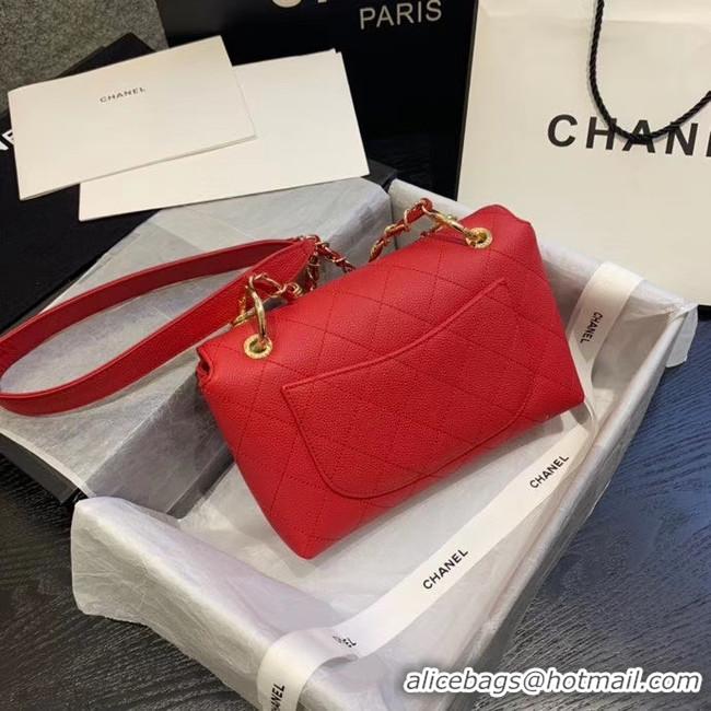 Low Cost Chanel Original Soft Leather Small flap bag AS1459 red