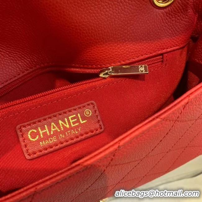 Low Cost Chanel Original Soft Leather Small flap bag AS1459 red