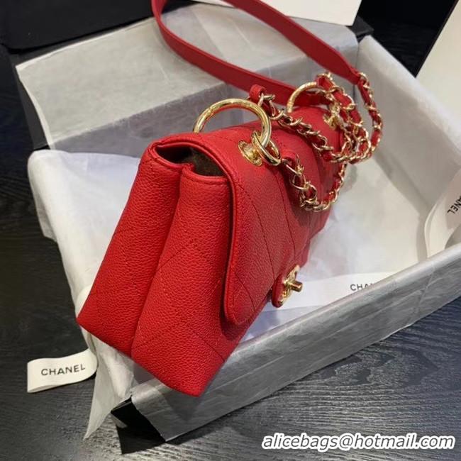 Low Cost Chanel Original Soft Leather Small flap bag AS1459 red