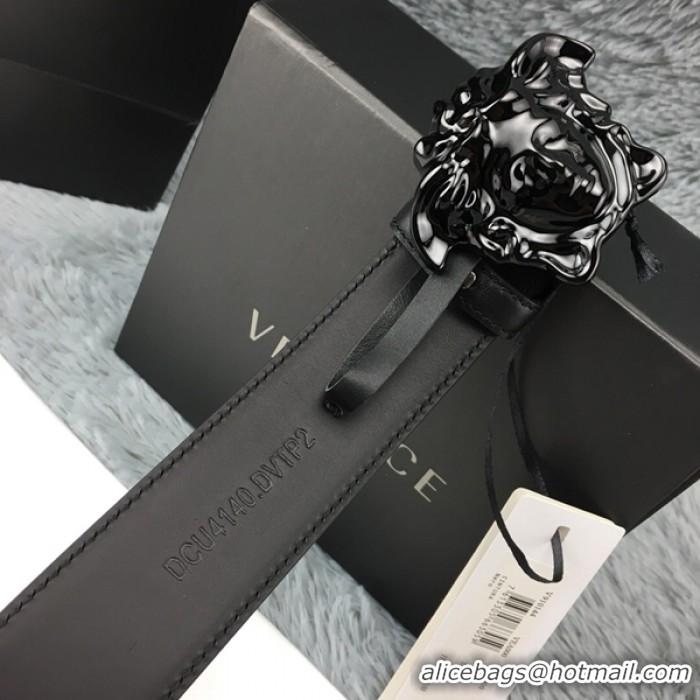 Best Cheap Versace Palazzo Belt With Medusa Buckle V1203 Black/Black