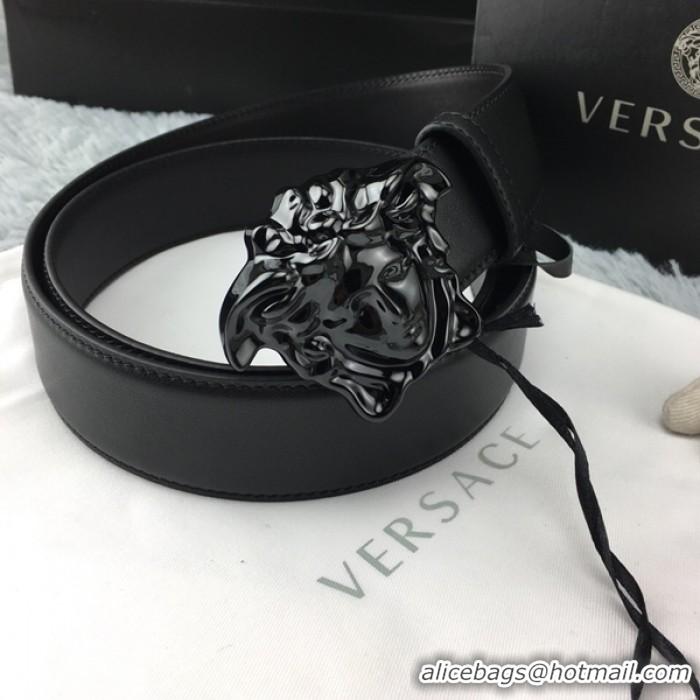 Best Cheap Versace Palazzo Belt With Medusa Buckle V1203 Black/Black